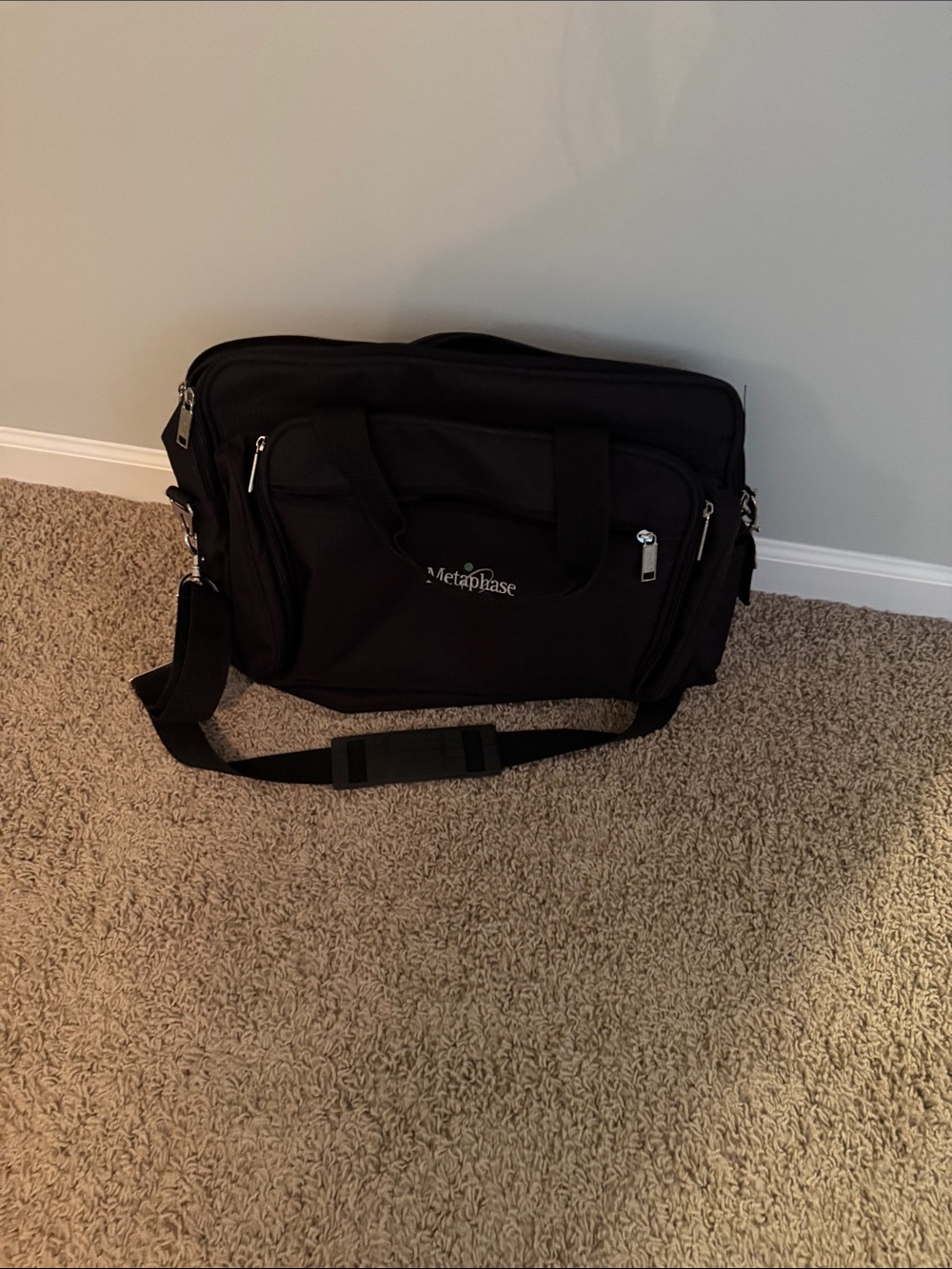 Black Laptop Briefcase for Men with Shoulder Strap